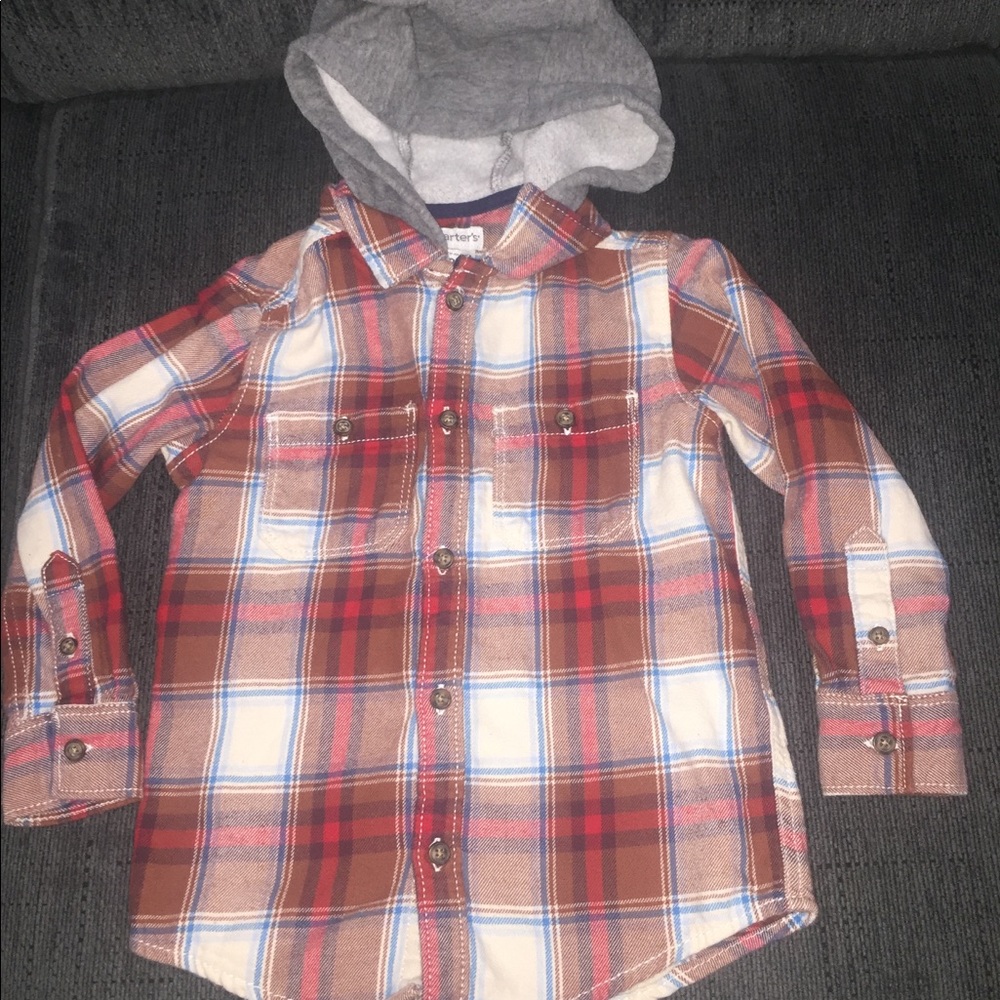Hooded Button Down Shirt